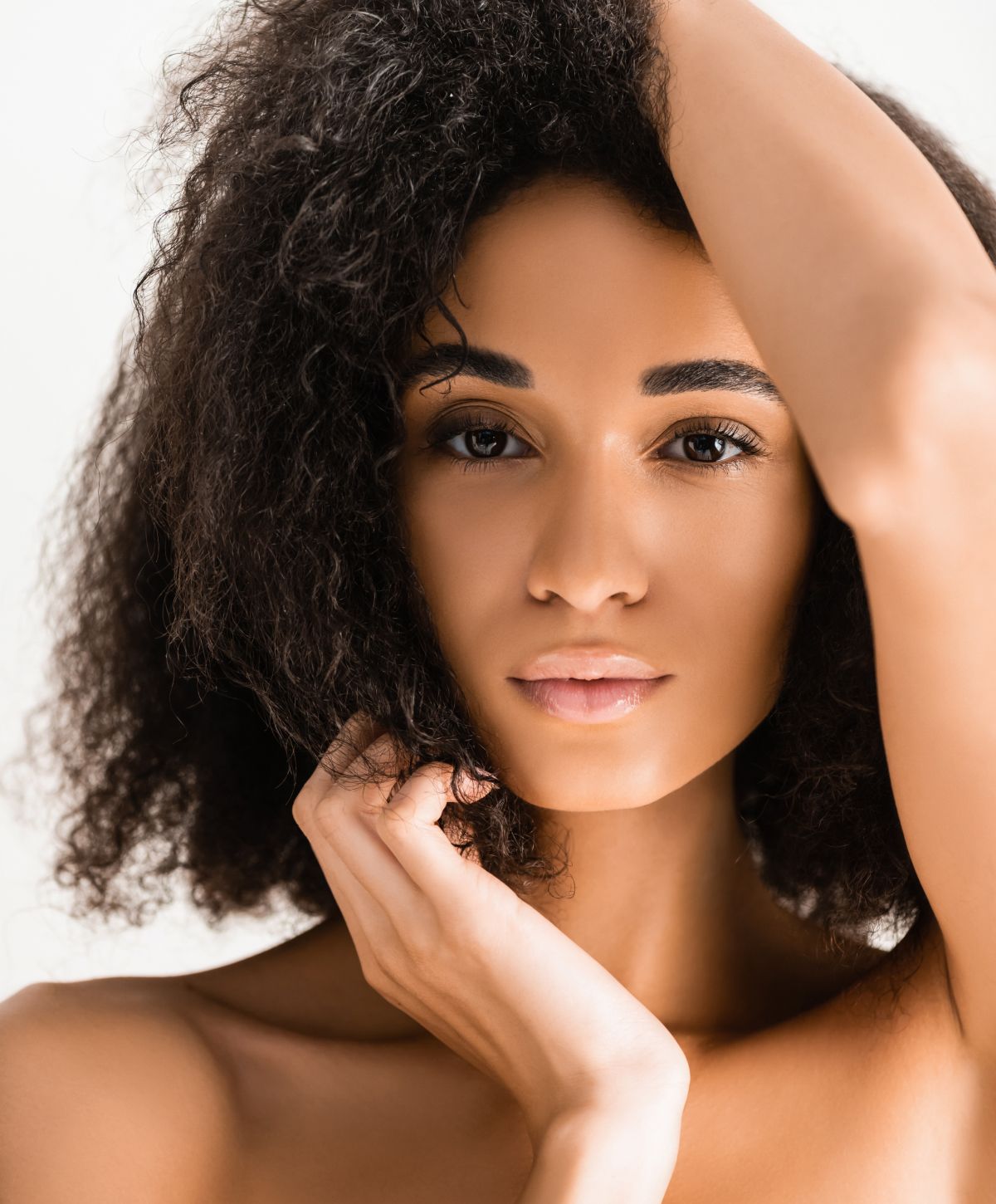 restylane patient model touching he hair