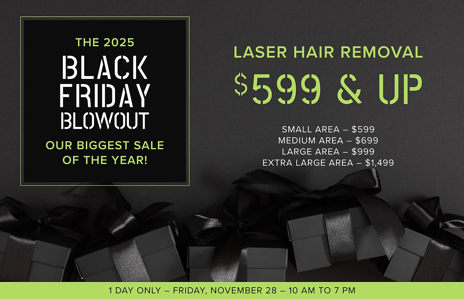 2025 Black Friday laser hair removal sale advertisement