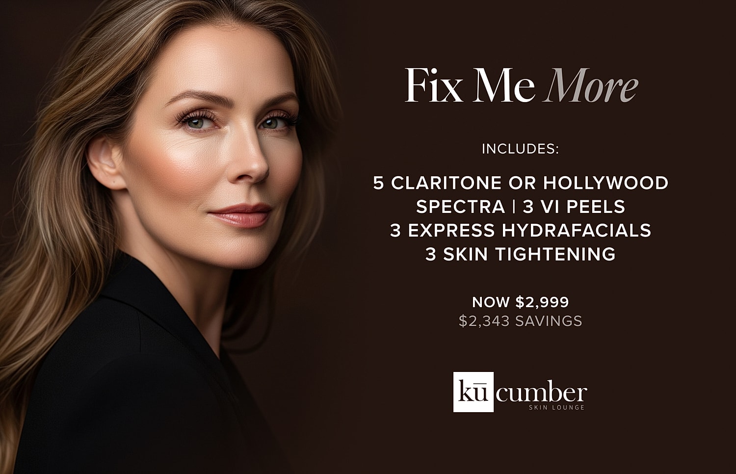 Skincare promotional image showcasing treatment options.