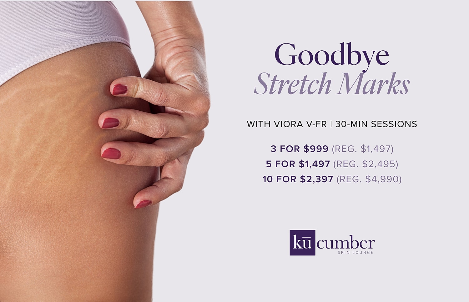 Promotional image for stretch mark removal treatment.